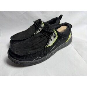HEY DUDE Wally Storm Black Neon Mens Casual Slip On Shoes Sz 9